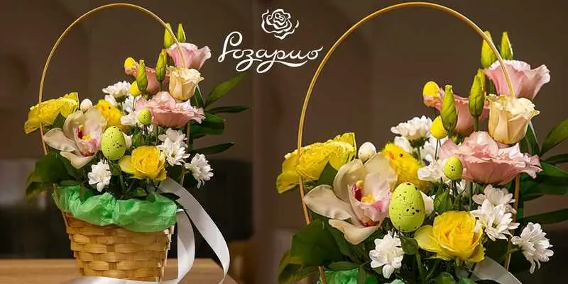 Пасхальный букет с яйцами и цветами натуральный праздничный декор к Пасхе